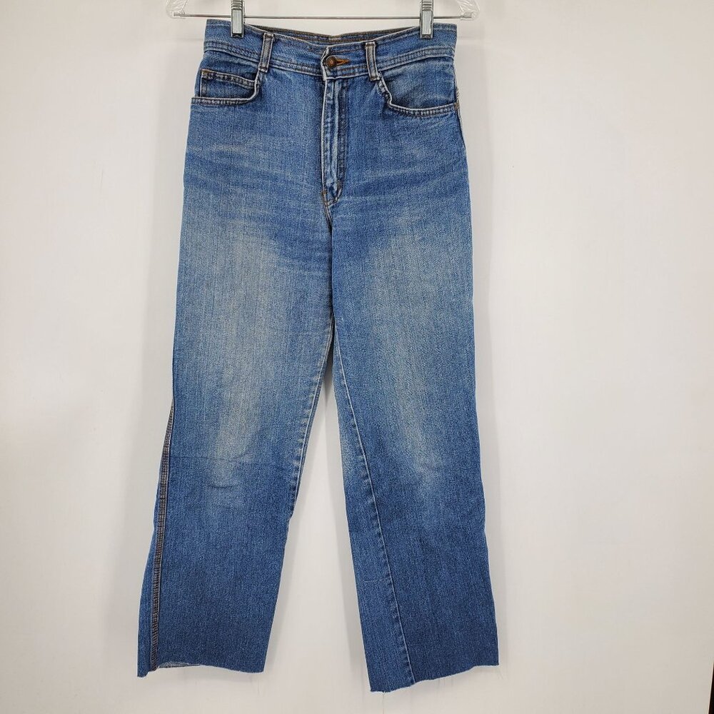 Vintage‎ Britches N Things Western Boot Pocket Stitching Raw Cut Hem Jeans 28
